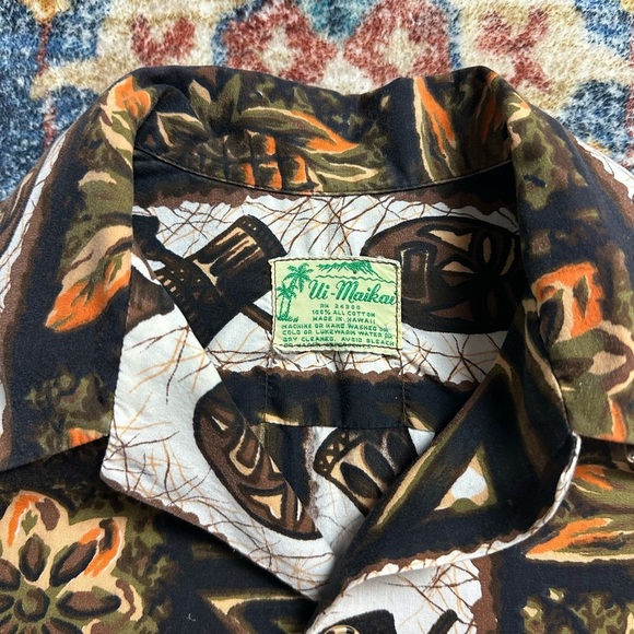 Vintage 1980s Ui-Maikai Hawaiian Button-up Shirt Large - Picture 3 of 4